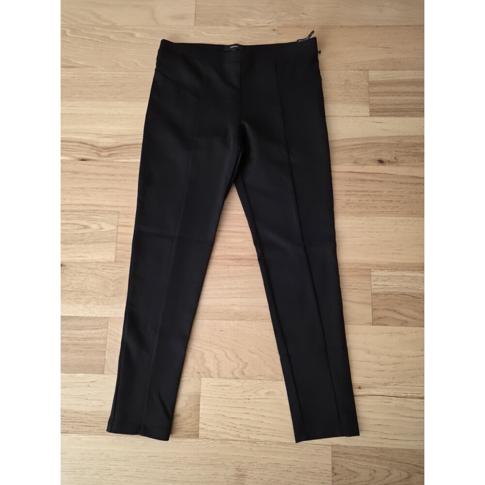 Theory Aurore Sabali Knit Leggings Black Skinny leg Pull On Stretch Size L